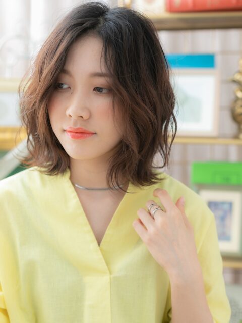 くびれヘアゆるふわかきあげボブパーマ20代30代40代