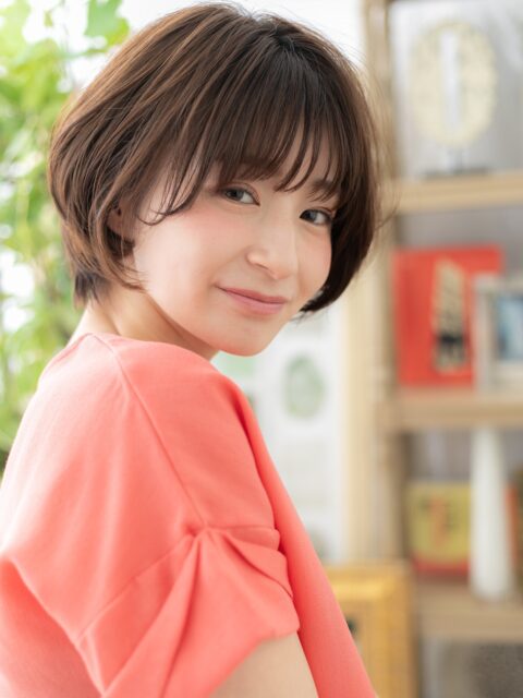 大人かわいい小顔ショートボブ20代30代