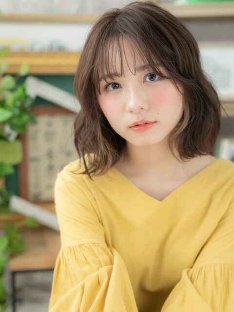 髪質改善カラーショコラアッシュ艶感ロブヘアー20代30代