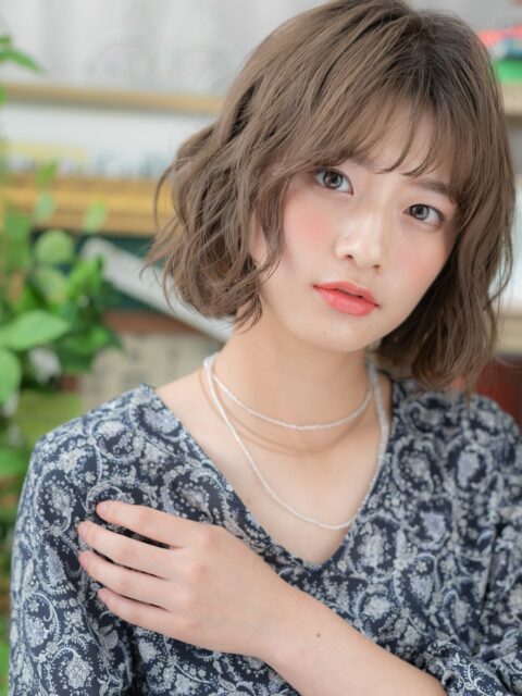 大人美人ショート小顔ボブパーマ20代30代