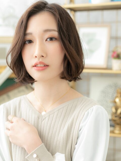 大人可愛いかきあげエアリーボブ20代30代